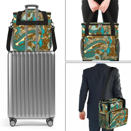 Miniatura 7 de Bolsa de café vintage bohemia para café, bolsa de transporte de viaje, bolsa de almacenamiento compatible con Keurig K-Mini o Plus, portátil