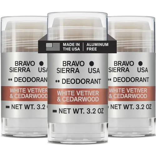 Miniatura 12 de Bravo Sierra - Desodorante sin aluminio para hombres, paquete de 1, cítrico y sal marina, fórmula natural sin bicarbonato de sodio con control