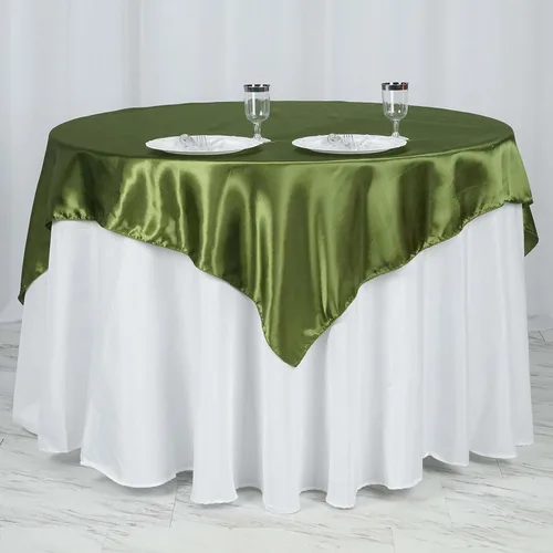 Miniatura 51 de Efavormart Paquete de 5 Sobremanteles Cuadrados de Satén de 60" para Decoraciones de Mesa de Bodas, Catering y Fiestas, Cubierta de Mantel Negro