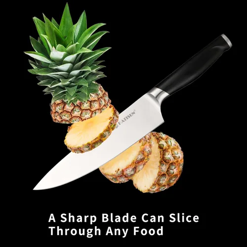 Miniatura 5 de Juego de cuchillos de cocina de 15 piezas con bloque, mango ergonómico de ABS para juego de cuchillos de chef y cuchillos de carne dentados