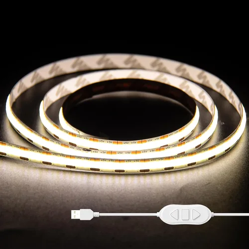 Miniatura 8 de Tira de luces LED COB USB 5V 3.28ft/1M, Blanco natural 4000K Tira de cinta LED COB regulable alimentada por USB de alta densidad, cinta LED flexible