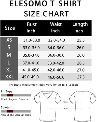 Miniatura 4 de Elesomo Camisetas básicas de verano de manga corta y larga con cuello en V para mujer