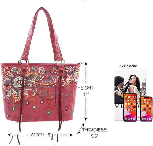 Miniatura 3 de Montana West Bolso de mano de cuero estilo occidental para mujer
