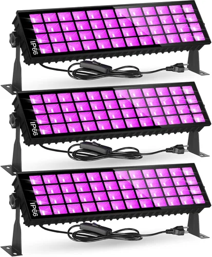 Barra de luz negra de 120 W, luz negra IP66 con enchufe+interruptor+cable de 6 pies, luz negra impermeable con 100 LED, luz negra para fiesta