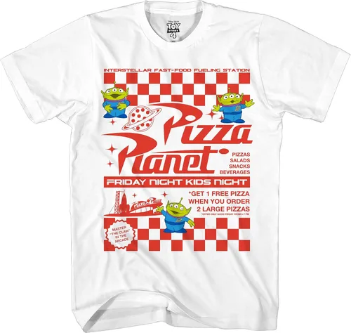 Miniatura 6 de Disney Pixar Toy Story Pizza Planet Take Out Flyer Disneyland World Tee Funny Humor Camiseta gráfica para hombre