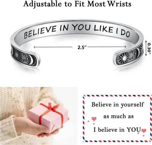 Miniatura 4 de TONY & SANDY - Brazaletes motivacionales para mujeres, adolescentes o niñas, regalos de cumpleaños personalizados para mamá, hija, hermana o amigas