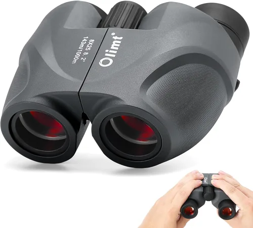 Binoculares compactos de 8 x 25, pequeños y ligeros de mano, portátil, mini prisma BAK-4, lente ED de visión gran angular de 8.2°, óptica HD