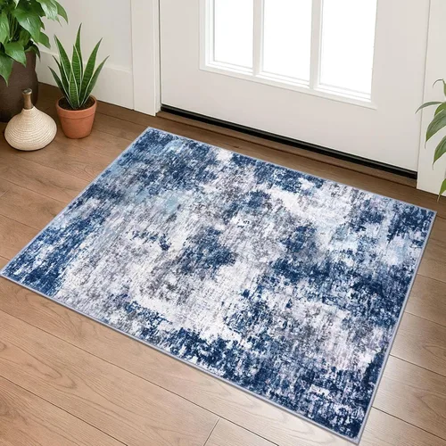 Miniatura 10 de Lansny Alfombra pequeña abstracta de 2 x 3 pies, alfombra de entrada, alfombra lavable para puerta de entrada, alfombra lavable antideslizante