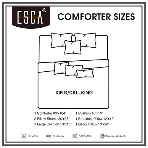 Miniatura 5 de ESCA Juego de edredón de cachemira beige tamaño King