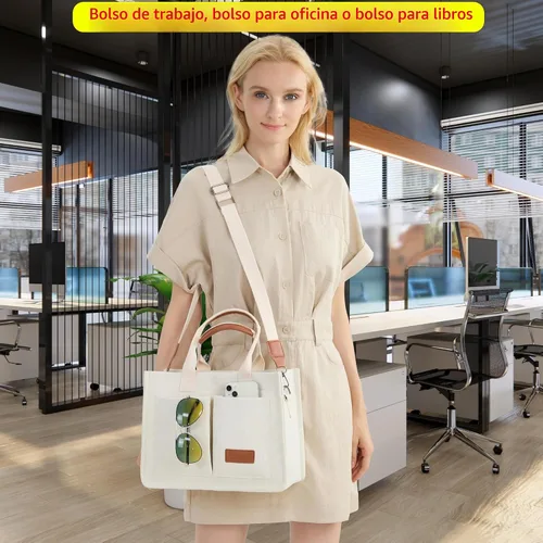 Miniatura 3 de ZHMO Bolso de lona para mujer, bolsos cruzados para mujer, bolsos de trabajo para computadora portátil, bolso grande de mano para enfermera