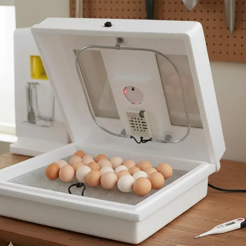Miniatura 5 de Farm Innovators 2100 - Incubadora de aire inmóvil calentado para 4 docenas de huevos con higrómetro integrado, circuito de estado sólido y 2 Todavía