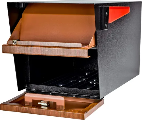 Miniatura 9 de Mail Boss Curbside, Wood Grain 7510 Mail Manager Buzón de seguridad con bloqueo, acero, negro