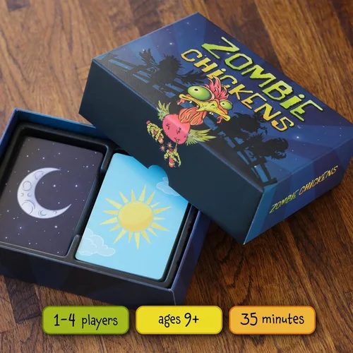 Miniatura 6 de Zombie Chickens - Divertidos juegos de cartas familiares para adultos, adolescentes y niños - Juego de zombis de supervivencia, 3 formas de jugar
