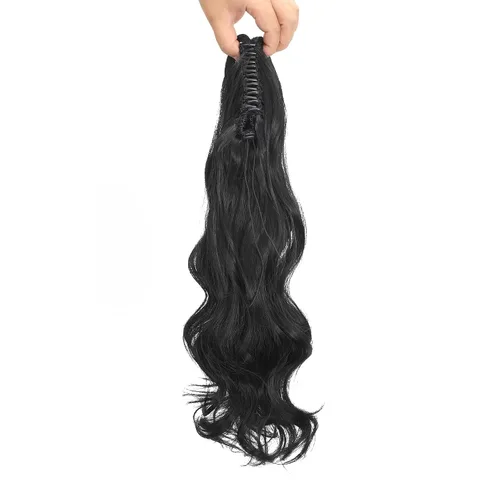 Miniatura 2 de Limerence Extensión de cola de caballo ondulada de 20 pulgadas de largo, pieza de cabello sintético para mujeres y niñas, extensiones de cola