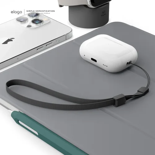 Miniatura 2 de elago Cordón compatible con AirPods Pro 2, correa de muñeca de nailon, seguridad adicional, botón ajustable, ampliamente aplicable