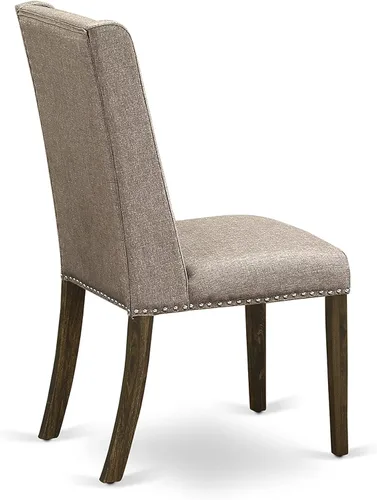 Miniatura 12 de East West Furniture F2FL5-716 - Juego de mesa de comedor de 5 piezas, incluye una mesa de cocina redonda con pedestal y 4 sillas de comedor Parson