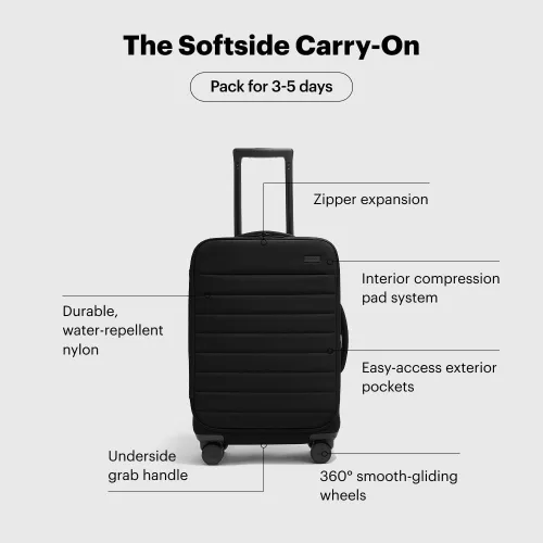 Miniatura 3 de Away Equipaje de mano Softside, Negro azabache, Equipaje de mano, El equipaje de mano Softside