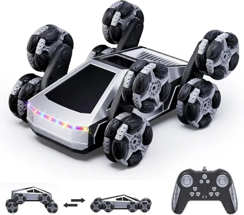 Bsgifts Auto de control remoto, 8 ruedas RC Stunt Car con luces LED y música, auto de deriva RC de 2.4 GHz para niños de 6 a 14 años, regalo de