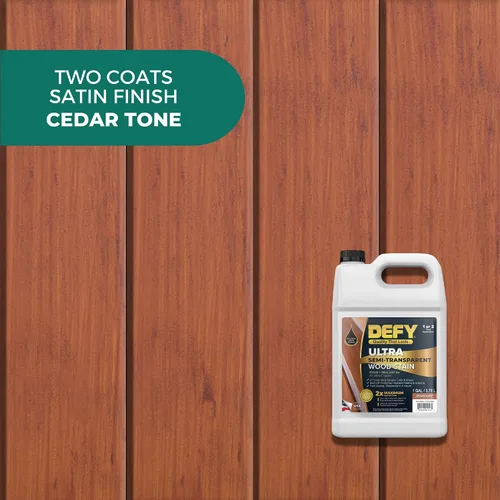Miniatura 3 de DEFY Tinte y sellador de madera ultra semitransparente para exteriores en uno – tono cedro, 1 galón, tinte de cubierta y sellador Color rico