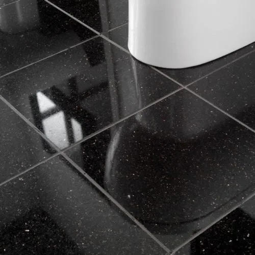 Miniatura 3 de Tenedos Azulejo de granito pulido de 18 x 18 pulgadas, galaxia negra, 1 pieza de 2.25 pies cuadrados de cobertura para suelo, pared, cocina, baño