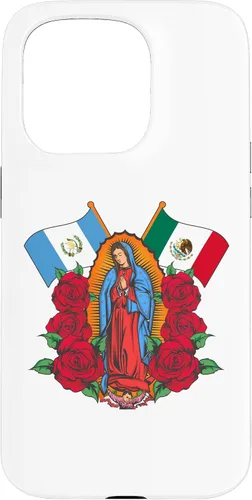 Miniatura 14 de Funda para iPhone 13 Pro Max Virgen de Guadalupe con bandera de Guatemala y México