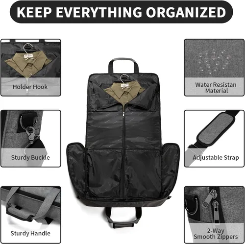 Miniatura 3 de Bolsa de ropa para viajes, bolsa grande para colgar en la ropa, bolsa de vestir