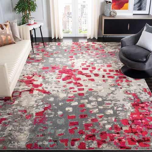 Miniatura 33 de SAFAVIEH colección Monaco MNC225E - Alfombra boho chic con diseño abstracto de acuarela, no suelta pelusa, para sala, habitación, comedor, oficina