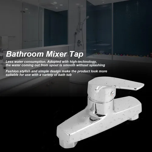 Miniatura 3 de Grifo de baño de aleación de zinc Válvula de una sola manija Grifo mezclador de ducha de baño montado