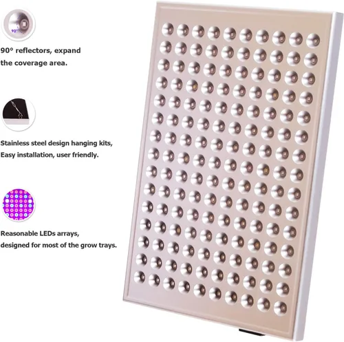Miniatura 6 de Diboys Luz LED de cultivo para plantas de interior, luces de plantas de 45 W, panel de espectro completo, luz de crecimiento para plántulas
