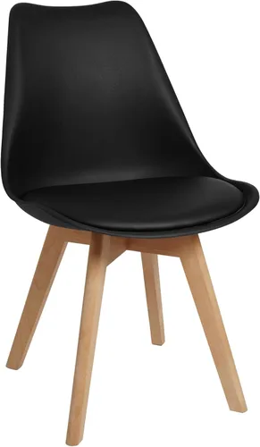 Miniatura 11 de Juego de 8 sillas de comedor, modernas sillas de comedor tapizadas con asiento acolchado de piel sintética, sillas de cocina sin brazos con respaldo