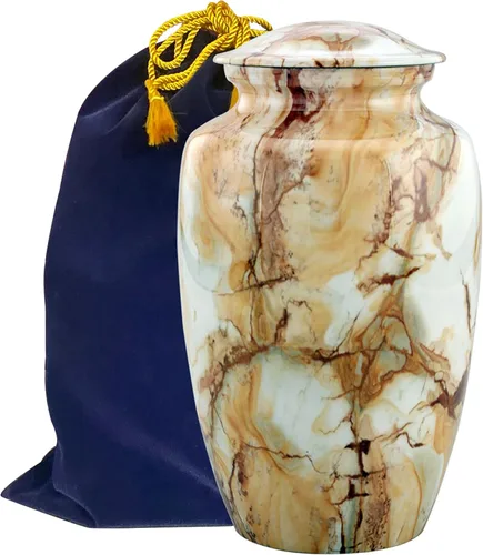 Miniatura 8 de Urnas de cremación conmemorativas para cenizas humanas Urna de cremación grande hecha a mano con acabado de mármol para adultos, urnas decorativas