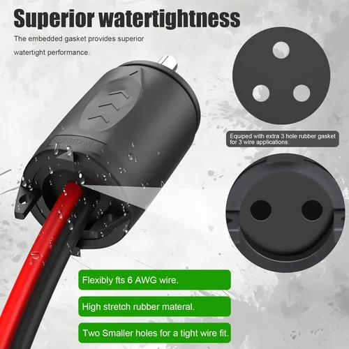Miniatura 3 de Enchufe y Receptáculo de Motor de Arrastre 70A para Sistemas de 2 o 3 Hilos de 12-48V Compatible con Minn Kota para Barco Marino, Conector