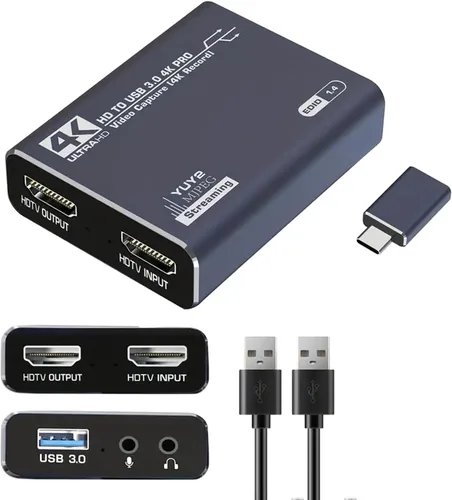 Miniatura 9 de dobestyou Tarjeta de Captura 4K Gris para Transmisión, Grabación y Juegos – Dispositivo de Captura de Video HDMI con USB 3.0, 1080p 60fps, Sin