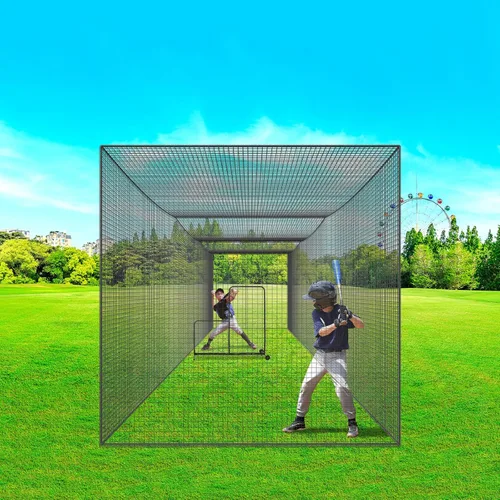 Miniatura 54 de VEVOR Jaula de bateo de béisbol, red profesional de entrenamiento de bateo de béisbol de sóftbol, resistente, resistente, cerrada, de polietileno