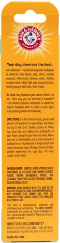 Miniatura 6 de Arm & Hammer Pasta de dientes enzimática de aliento fresco para perros, sabor a vainilla y jengibre, bicarbonato de sodio, gel dental que elimina