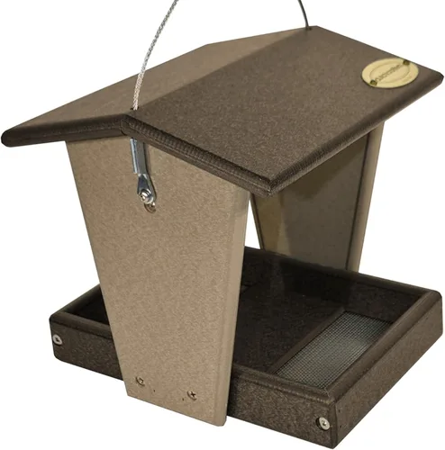 Miniatura 19 de DutchCrafters Comedero grande de plástico colgante para pájaros – Comedero para pájaros con tolva cubierta de polietileno para aves silvestres al