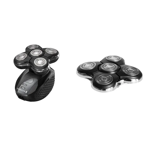 Paquete de afeitadoras Remington Balder Pro para hombres calvos, afeitadora inalámbrica, 100% impermeable para afeitado en húmedo y seco, negro +