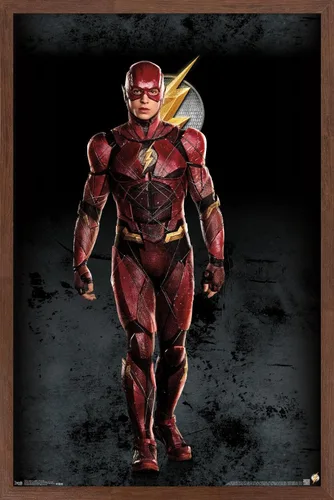 Miniatura 15 de Trends International Película de DC Comics - Liga de la Justicia - Póster de pared The Flash, 14.725 x 22.375 pulgadas, versión enmarcada de madera