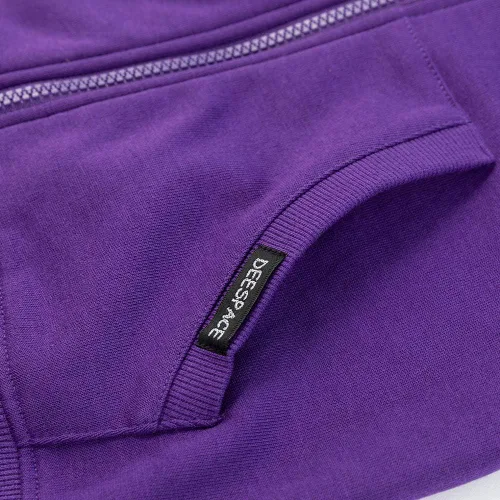 Miniatura 5 de DEESPACE Sudadera con capucha de vellón cepillado suave con cremallera completa y bolsillo canguro para niños y niñas