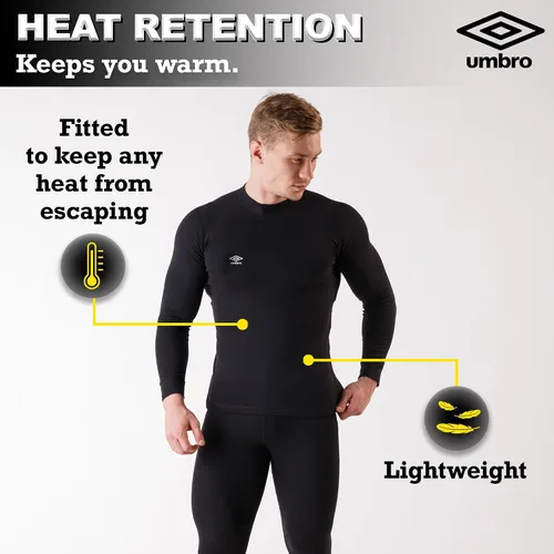 Miniatura 3 de Umbro Conjunto de capa base para hombre, parte superior e inferior, camisas de compresión para hombres, pantalones de compresión para hombre