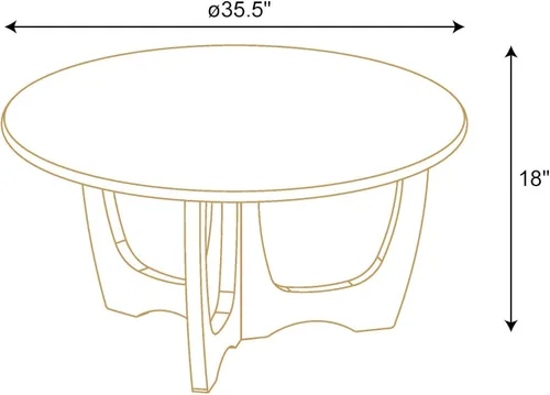 Miniatura 2 de FINECASA Mesa de centro redonda de madera, patas curvas, muebles, sofá de acento, mesa auxiliar para sala de estar, mesa redonda de madera, 36 x 18
