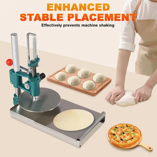Miniatura 5 de Máquina Prensadora de Masa para Pizza, Máquina Prensadora Manual de Repostería de 9.5 Pulgadas Doméstica Fabricadora de Masa para Pizza de Acero