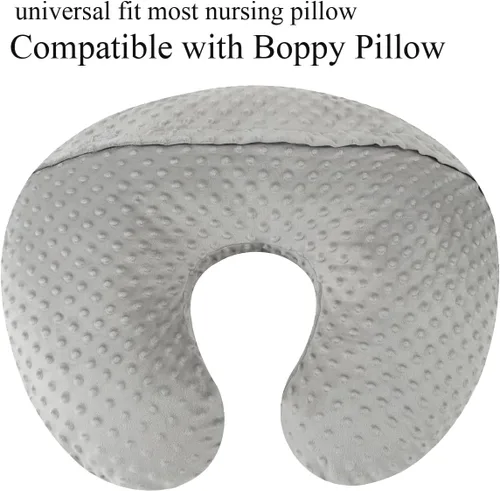 Miniatura 3 de Juego de fundas para almohada de lactancia con puntos, paquete de 2, fundas para almohada de lactancia, ultra suaves, compatibles con almohada Gris