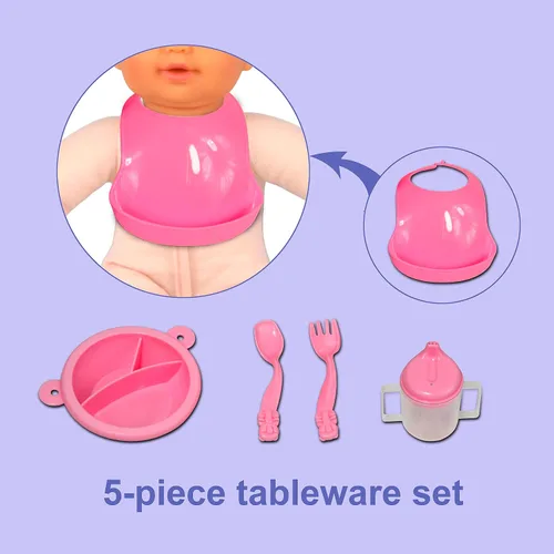 Miniatura 6 de Anivia Silla alta de muñeca de bebé, silla alta de juguete para muñeca (DH010A morado)
