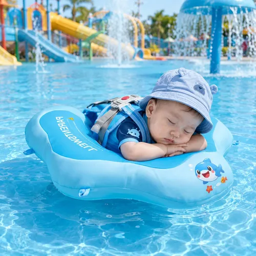 Miniatura 4 de Flotador de piscina para bebé con toldo UPF50+, cubierta de tela suave, flotadores para bebé con asiento de seguridad, flotadores para bebés de 6 a