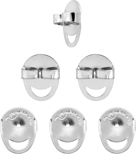 Miniatura 6 de Silpada Juego de aretes de espalda plana para mujer, plata de ley 925, evita que se vuelquen hacia adelante o se caigan de aretes pesados, tres