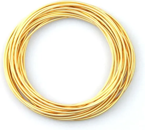 Miniatura 2 de Gold Guitar String Coil Bracelets Stack Stainless Steel Set Layered Thin Set of 10-60 Strings