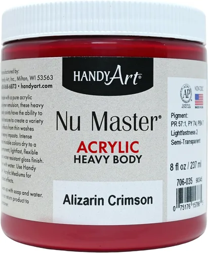 Handy Art Nu Master - Pintura acrílica de cuerpo pesado, 8 onzas, carmesí Alizarin