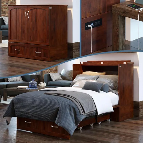 Miniatura 24 de AFI, Southampton Murphy - Cómoda de cama individual XL con colchón de 6 pulgadas, cajón de almacenamiento y cargador USB integrado, color gris