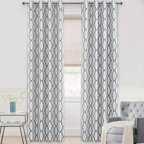 Miniatura 13 de DriftAway Mason - Cortinas térmicas opacas con ojales para ventanas, diseño geométrico de enrejado, 2 paneles, cada uno de 52 pulgadas por 63 Gris